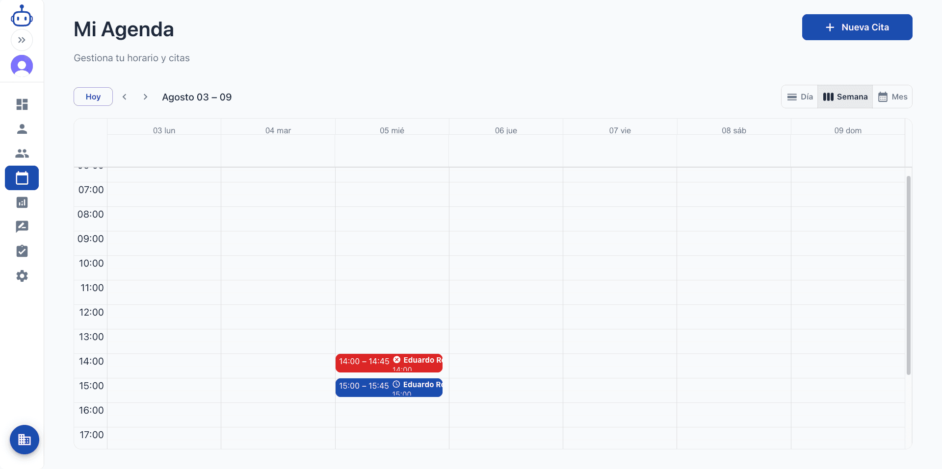 Mi agenda en Nuvira